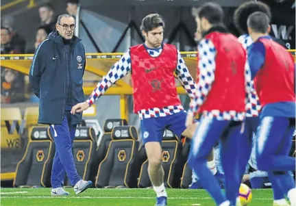  ?? /EDDIE KEOGH/ REUTERS ?? Chelsea manager Maurizio Sarri faces a stiff test against Man City tomorrow.