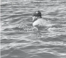  ?? [SUBMITTED] ?? Tom Bartlett swam across Lake Erie on July 4 breaking the world record for the oldest person to do so, at 69 years of age.