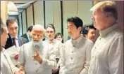  ?? PTI ?? PM Narendra Modi with US President Donald Trump, Japanese PM Shinzo Abe and other leaders in Manila on Sunday.