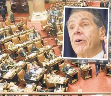  ??  ?? Gov. Cuomo says members of the state Assembly deserve first raise in 20 years.