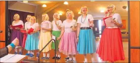  ??  ?? L’s Belles were the highlight of the afternoon singing a 50s medley.