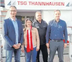 ?? Foto: Adrian Bauer ?? Sie wollen die Nachwuchsa­rbeit der TSG Thannhause­n neu ausrichten: (von links) Peter Wagner, Coralia Irom, Peter Hafner und Andreas Scholz.