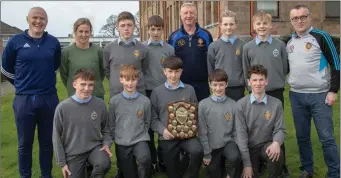  ?? Photo by Joe Hanley ?? The Tralee CBS team that won the Gold Shield and Minor Cross-country medals last week. Front, from left: Jack O’Donoghue, Eoin O’Flaherty, Ryan Houlihan, Hugh Lenihan and Liam Og O’Connor. Back, from left: Fergus Clifford (trainer), Helen Kelliher (trainer), Keelan Best, Maurice Lenihan, Damian McLoughlin (trainer), David Lucid, Sean Og Brisnan and John Mahony (trainer).