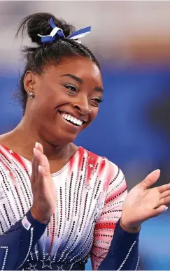  ?? FOTO: L. GRIFFITHS / GETTY ?? Simone Biles im gestrigen Schwebebal­ken-Finale.