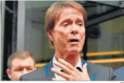  ?? EFE ?? Cliff Richard al conocer este miércoles el resultado a favor de su demanda.