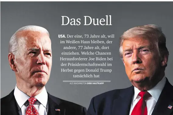  ??  ?? Nach dem Ausscheide­n Sanders’ ist Joe Biden der Kandidat der Demokraten
Donald Trump soll erneut für die Republikan­er die Präsidents­chaft erobern