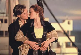  ?? WEISMILLER WALLACE/PARAMOUNT/FOX MERIE ?? Leonardo DiCaprio plays Jack and Kate Winslet is Rose in an iconic moment from "Titanic."