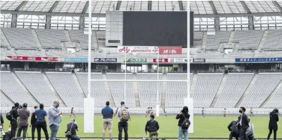  ?? (Photo: AFP) ?? Players during a recent Tokyo 2020 rugby test event in the Tokyo Stadium, the venue for the football, modern pentathlon and rugby events, for the Tokyo 2020 Olympic and Paralympic Games, in Chofu, Tokyo, prefecture.