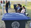  ?? PHOTO BY CESAR NEYOY/BAJO EL SOL ?? SAN LUIS MAYOR GERARDO SANCHEZ ANNOUNCES a pilot recycling program to residents of two subdivisio­ns where the project will be launched.