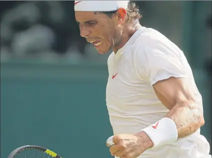  ?? FOTO: AP ?? Rafa Nadal, de regreso a cuartos de Wimbledon siete años después. Quiere una sexta semifinal en su balance en el torneo