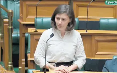  ?? Photo / Parliament TV ?? Chloe Swarbrick dropped the phrase “Okay Boomer” during a climate change speech at Parliament.