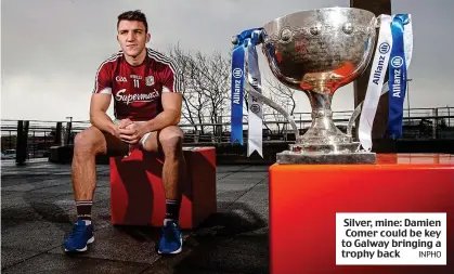  ?? INPHO ?? Silver, mine: Damien Comer could be key to Galway bringing a trophy back