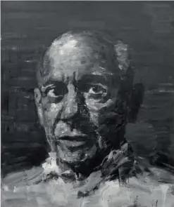  ??  ?? Pei-Ming Yan (1960, Shanghai), huile sur toile, 300 x 250 cm. Portrait de Picasso, 2009,