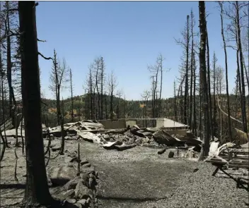  ?? JEFFREY ?? A home was completely destroyed by the wildfire at Brian Head on Friday.