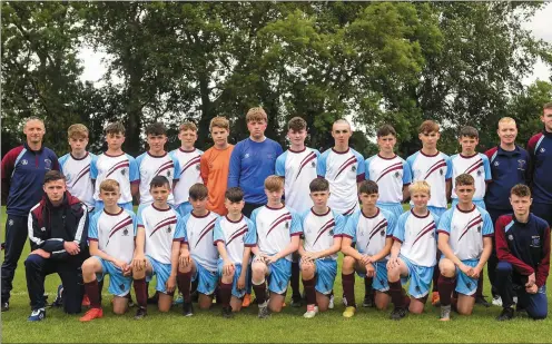  ??  ?? The Drogheda ETP squad prior to the Trophy decider against Galway at the Kennedy Cup Finals in University of Limerick.