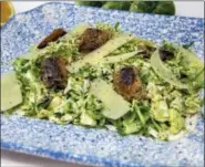  ?? MELISSA D’ARABIAN VIA ASSOCIATED PRESS ?? This photo shows brussels sprouts Caesar salad with sardine croutons in Bethesda, Md.
