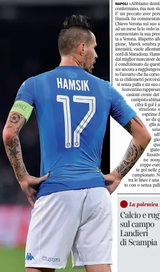  ??  ?? Il capitano Marek Hamsik in questa stagione ha realizzato un solo gol contro il Cagliari all’inizio di ottobre