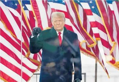  ?? JACQUELYN MARTIN/AP ?? President Donald Trump arrives at a“Save America”rally Wednesday in Washington.