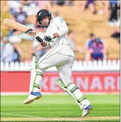  ??  ?? New Zealand's Colin de Grandholme bats during day two of the first Test match against West Indies at the Basin Reserve in Wellington on Saturday.