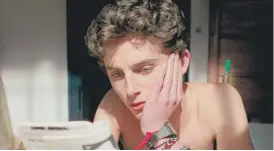  ??  ?? Timothee Chalamet plays a teen in love in “Call Me By Your Name.” | SONY PICTURES CLASSICS