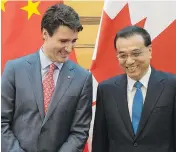  ?? FRED DUFOUR / AFP / GETTY IMAGES ?? Prime Minister Justin Trudeau and China’s Premier Li Keqiang attend a signing ceremony at the Great Hall of the People in Beijing in early December.