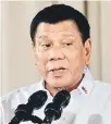  ??  ?? Rodrigo Duterte