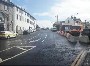  ??  ?? These bollards have remained for months on Pearse Road resemble some kind of road closure or checkpoint.