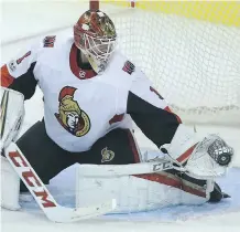  ?? KEVIN KING ?? The Senators have yet to decide which game it will be, but backup goaltender Mike Condon is expected to see action either Friday night in Calgary or Saturday in Edmonton as Ottawa plays the first of 19 sets of back-to-back games this season.