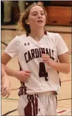  ?? PHOTO COURTESY OF TRETT BISHOP ?? Clear Lake’s Sierra Bruch hustles off the court during a break in the action against Kelseyvill­e.