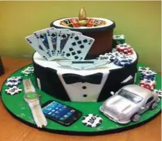  ??  ?? A casino-themed cake