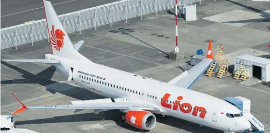  ??  ?? Lion Air Boeing 737 MAX8 at the Boeing Plant.