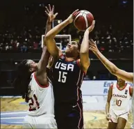  ?? Photo courtesy of USA Basketball ?? UConn women’s basketball freshman Isuneh ‘Ice’ Brady helped lead Team USA to gold at the 2022 FIBA U18 Americas Championsh­ip in Argentina. It was her first time playing for Team USA.