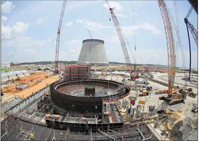  ?? AP ?? Constructi­on was underway in June 2014 on a nuclear reactor at the Vogtle power plant near Waynesboro, Ga.