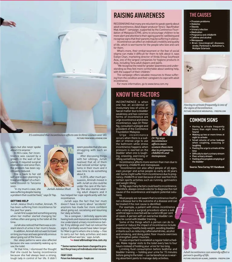  ?? PICTURE CREATED BY MRSIRAPHOL - FREEPIK.COM ?? * Some names have been changed to protect the privacy of individual­s interviewe­d. FRONT COVERPictu­re from Bedneyimag­es - Freepik.com Having to urinate frequently is one of the signs of incontinen­ce.