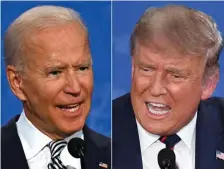  ?? GETTy imAgEs ?? OFF THE RAILS AGAIN? Former Vice President Joe Biden and President Trump will debate at 9 p.m. tonight.