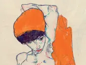  ??  ?? Egon Schiele Standing Nude with Orange Drapery (1914)