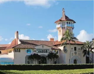  ?? CHARLES TRAINOR JR./MIAMI HERALD ?? Former President Donald Trump asserted that agents broke into a safe during a search Monday at his Mar-aLago resort in Palm Beach, Fla.