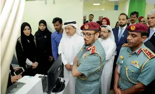  ??  ?? Humaid Al Qattami inaugurate­d the Jumeirah Lake Towers (JLT) Medical Fitness Centre which can accommodat­e 5,000 applicants a day. Major-General Mohammed Ahmad Al Marri also attended.