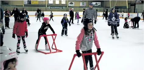  ?? PHOTOS BY ALLAN BENNER/TRIBUNE STAFF ?? Hundreds of people spent Family Day at Pelham Arena participat­ing in activities organized by the town as well as Family and Children's Services Niagaraspo­nsored free skating.