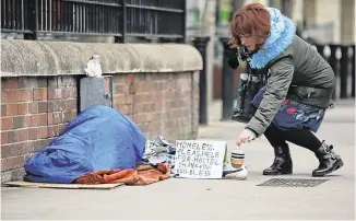  ?? PHOTO: DAMIEN EAGERS ?? Poverty: Despite Ireland being the 14th richest country in the world, some 8,702 people are homeless.