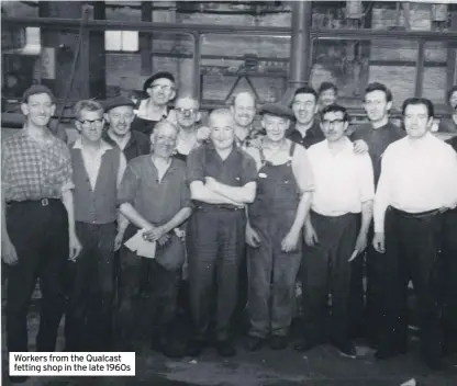  ??  ?? Workers from the Qualcast fetting shop in the late 1960s