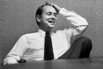  ?? Post-Gazette archive ?? Former Gov. Dick Thornburgh relaxes during an interview before leaving Pittsburgh to head the Harvard Institute of Politics.