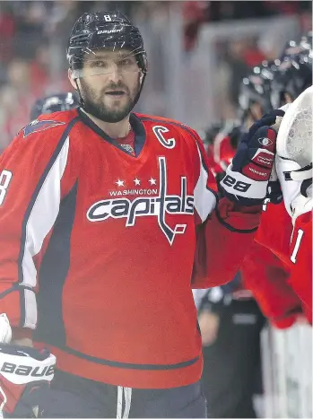  ?? GETTY IMAGES ?? Alex Ovechkin has been playing fewer minutes per game this season with the goal of conserving energy for later in the season. Caps’ coach Barry Trotz is employing the strategy with several of his key players.