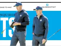  ?? —USA TODAY SPORTS ?? (TOP PHOTO) Team USA’s Jordan Spieth (left) and Justin Thomas during the official practice round at Whistling Straits.