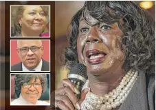  ??  ?? Shirley Coleman, Tio Hardiman and Ald. Michelle Harris filed Monday to challenge Cook County Circuit Court Clerk Dorothy Brown.