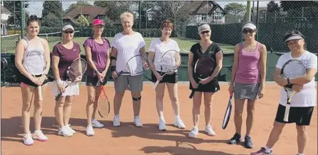  ??  ?? LINING UP Seacourt v Avenue 3rds. Seacourt (from left): Jess Garside, Sharon Davies, Sue Bethell, Caroline McDowell, Avenue (from left) Julia Baker, Nicolette Lock, Lee Harvey-Wood and Yim Cheung