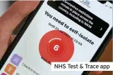  ??  ?? NHS Test & Trace app