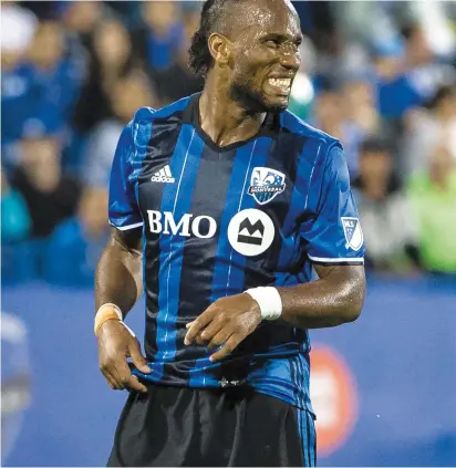  ?? PHOTO D’ARCHIVES, AGENCE QMI ?? L’attaquant Didier Drogba, alors qu’il portait les couleurs de l’impact, a annoncé qu’il prendrait sa retraite au terme de la saison.