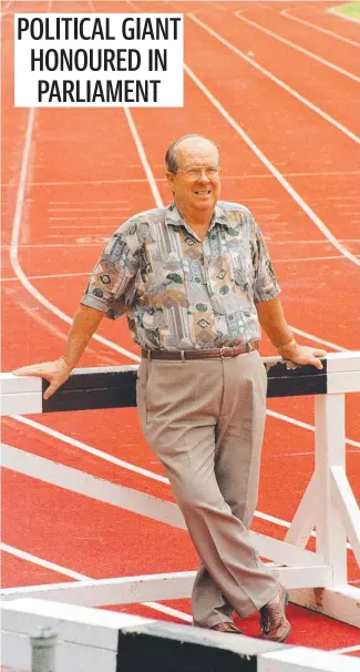  ??  ?? Ken Mcelligott overlooks the Sports Reserve he helped to open. Picture: Udo Weitz