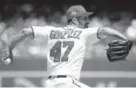  ?? Alex Brandon, AP ?? Nationals starter Gio Gonzalez throws during the fifth inning against the Braves on Thursday in Washington.